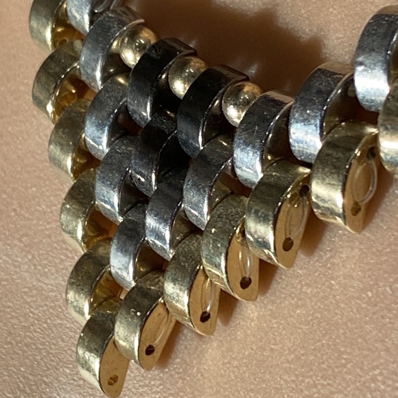 EXPRESS - necklace: signed gold / silver toned linked, adjustable - Picture 4 of 16